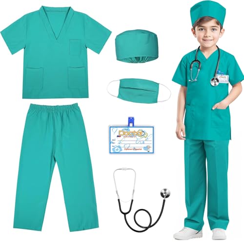 RioRand Arzt-Kostüm für Kinder, Kleinkind, Krankenschwester, Peelings mit Zubehör, Halloween, Cosplay, Verkleiden, Arzt, Spielset für Jungen und Mädchen, 3–11 Jahre RioRand Arzt-Kostüm für Kinder, Kleinkind, Krankenschwester, Peelings mit Zubehör, Halloween, Cosplay, Verkleiden, Arzt, Spielset für Jungen und Mädchen, 3–11 Jahre von RioRand