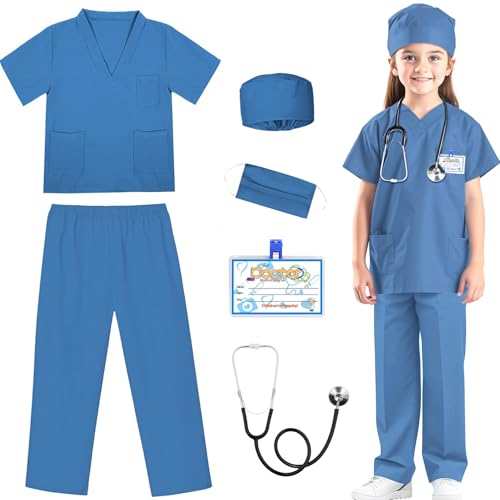 RioRand Arzt-Kostüm für Kinder, Kleinkind, Krankenschwester, Peelings mit Zubehör, Halloween, Cosplay, Verkleiden, Arzt, Spielset für Jungen und Mädchen, 3–11 Jahre RioRand Arzt-Kostüm für Kinder, Kleinkind, Krankenschwester, Peelings mit Zubehör, Halloween, Cosplay, Verkleiden, Arzt, Spielset für Jungen und Mädchen, 3–11 Jahre von RioRand