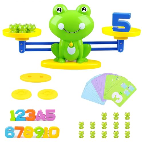 Lernspielzeug Mathe-Spiel,Frosch-Balancespiel,Lernzählspielzeug mit Frosch, Lernspiele Kinderspielzeug Geschenk für Jungen Mädchen ab 3 Jahre (Frosch) von Rionavexa