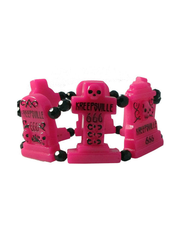 Kreepsville Gothic Armband Grabsteine pink von Ripper Merchandise LTD - KF