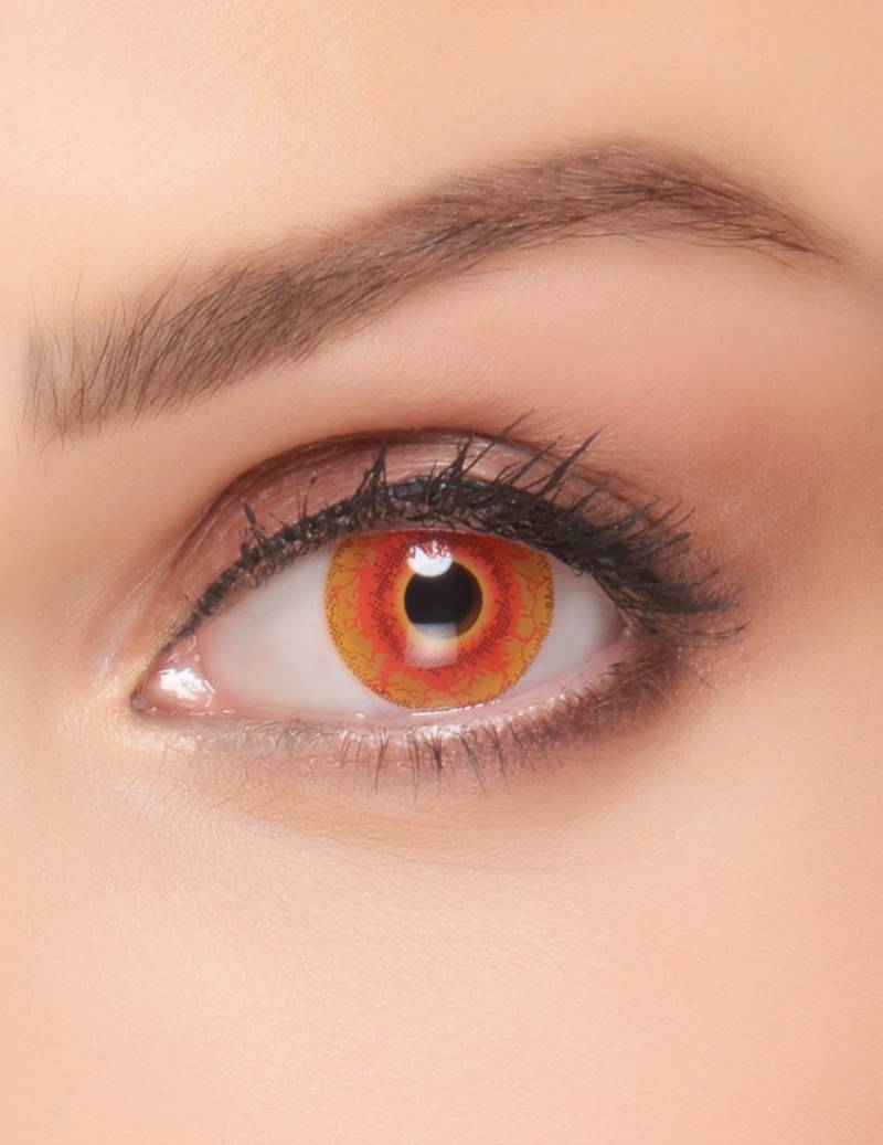 Blutige Augen Farbkontaktlinsen für Erwachsene zu Halloween grün-rot von ZOELIBAT