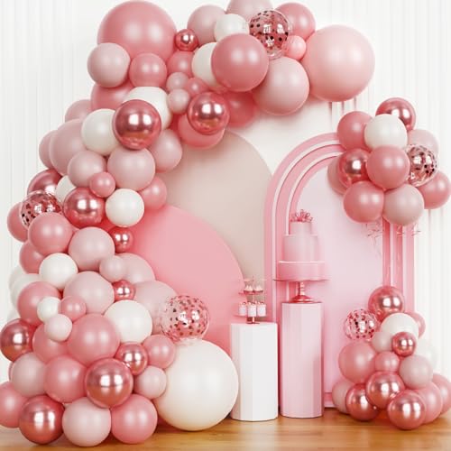 147Stück Roségold Luftballon Girlande Rosa Balloons Geburtstagsdeko für Babyparty Hochzeit Party Dekorationen Mädchen 147Stück Roségold Luftballon Girlande Rosa Balloons Geburtstagsdeko für Babyparty Hochzeit Party Dekorationen Mädchen von Riqiaqia