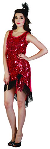 Rire Et Confetti – Fibfla005 – Kostüm für Erwachsene – Charleston rot Luxe – Damen – Größe M von Rire Et Confetti