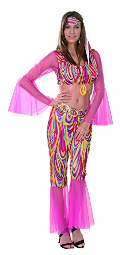 Rire Et Confetti – Fichip013 – Kostüm für Erwachsene – Hippie Groovy – Damen – Größe L von Rire Et Confetti