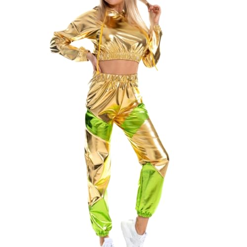 Astronaut Kostüm Damen Erwachsene Herren Astronaut Kostüm Overall Astronaut Cosplay Kostüm Raumleute Kostüm Erwachsener Raumanzug (W1-Gold, S) von Risaho