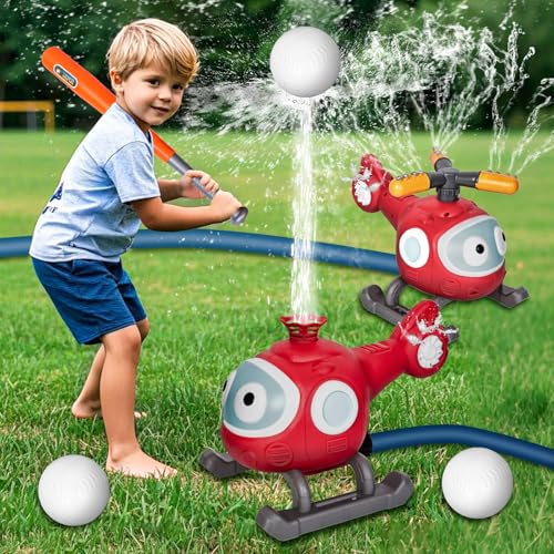 Wassersprinkler-Baseballspielzeug für Kinder, Hubschrauber -Sprinklerball-Set, 2-in-1-Outdoor-Sprinkler für Kinderspielzeug mit Baseball Wasserspielzeug für Hinterhof Rasen Garten Sommer Pool Party Wassersprinkler-Baseballspielzeug für Kinder, Hubschrauber -Sprinklerball-Set, 2-in-1-Outdoor-Sprinkler für Kinderspielzeug mit Baseball Wasserspielzeug für Hinterhof Rasen Garten Sommer Pool Party von Risingor