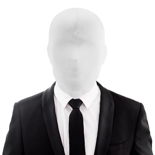 Risipu Schwarze Vollgesichtsmaske, Halloween, Spandex, gesichtslos, Morph-Maske, Vollkopfabdeckung, Zentai-Kapuzenmaske für Halloween, Party, Kostüm, Cosplay, Unisex, Erwachsene, Herren, Damen von Risipu