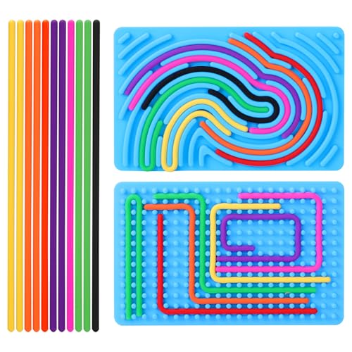 Risipu Sensorik Activity Board Sensorisches Aktivitätsbrett Motorikboard zur Entwicklung manueller Fähigkeiten Montessori Board EIN Sich Windender Wurm mit Matrize (Blau) von Risipu