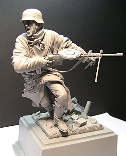 Risjc 1/16 120mm WWII Maschinengewehrschütze Resin Soldat Modell unbemalt und unmontiert Miniaturmodellbausatz (ohne Plattform)/A06131 von Risjc