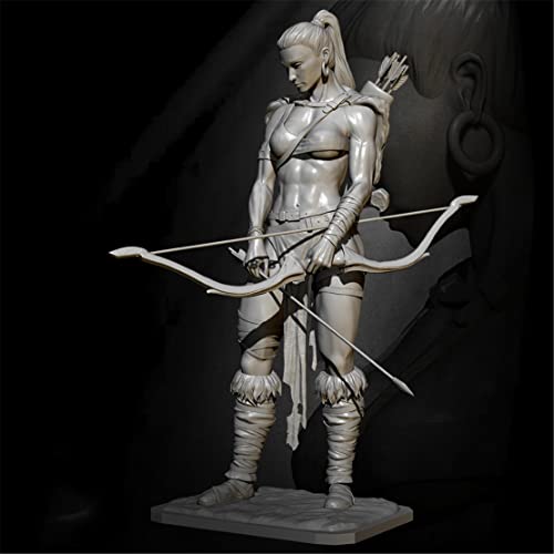 Risjc 1/24 75 mm Ancient Tribal Female Archer Resin Model Miniature Kit, unmontiert und unbemalt Die Cast Soldier Assembly/B594n von Risjc