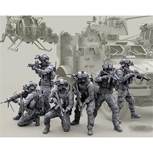 Risjc 1/35 Resin Model Soldier Figure Military Series US Special Forces Commando (6 Personen) Unmontierter, unbemalter Miniaturen-Bausatz von Risjc