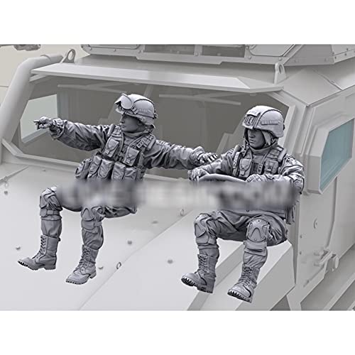 Risjc 1/35 US Commando Resin Soldier Model (2 Personen, kein Auto) unbemalter und unmontierter Miniaturmodellbausatz/16518G von Risjc