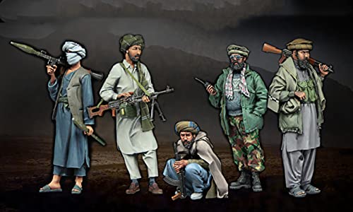 Risjc 1/35 afghanischer Rebellen Resin Soldat Modell (5 Personen) unbemalt und unmontiert Miniaturmodellbausatz/16598G von Risjc