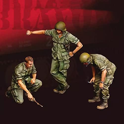 Risjc 1:35 Vietnamkrieg US-Militärkommandant bespricht die Kampfsituation Resin Soldatenmodell (3 Personen) unbemalt unmontiert Miniaturmodellbausatz/R89311 von Risjc