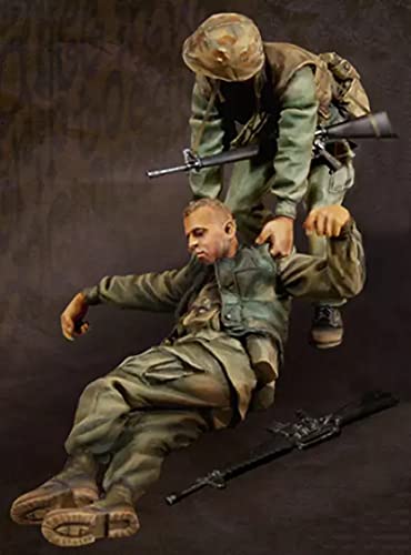 Risjc 1:35 Vietnamkrieg US-Soldaten retteten ihre Kameraden in Resin Soldatenmodell (2 Personen) unbemalt und unmontiert Miniaturmodellbausatz/R10017 von Risjc