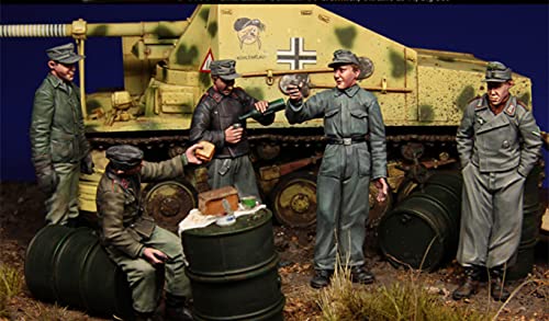 Risjc 1:35 WWII Deutsche Panzerbesatzung Resin Soldat (5 Personen, kein Panzer) unbemalter und unmontierter Miniaturmodellbausatz/R78223 von Risjc