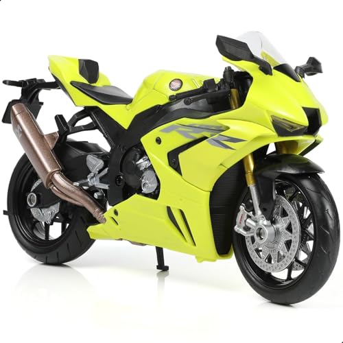Risopen 1:12 Motorrad Modell kompatibel für Honda CBR 1000R Legierung Diecast Motorrad Modell Spielzeug Mini Moto Geschenk (gelb) von Risopen