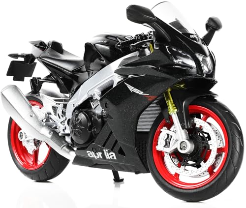 Risopen Motorrad Spielzeug für Kinder 1:12, Legierung Mini Motorcycle Modell Kompatibel für Aprilia RSVA RR1000 Motorrad Miniatur Nachbildung geburtstag geschenke für Motorradmodell Fans -Black von Risopen