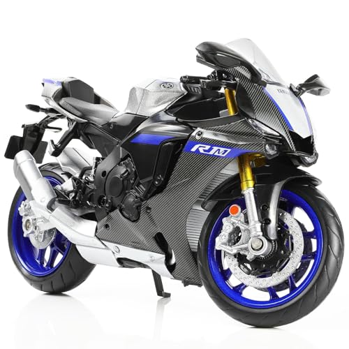 Risopen 1:12 Motorrad Modell kompatibel für Yamaha YZF-R1M 1000R Legierung Diecast Motorrad Modell Spielzeug Mini Moto Geschenk (Silber) von Risopen