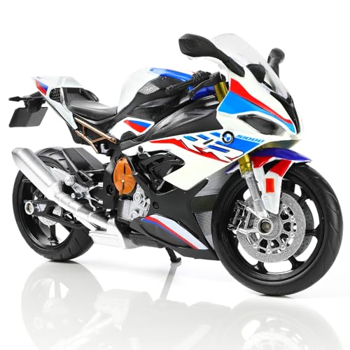 Risopen 1:12 Motorrad Modell kompatibel für BMW S1000RR Legierung Diecast Motorrad Modell Spielzeug Mini Moto Geschenk (Weiß) von Risopen