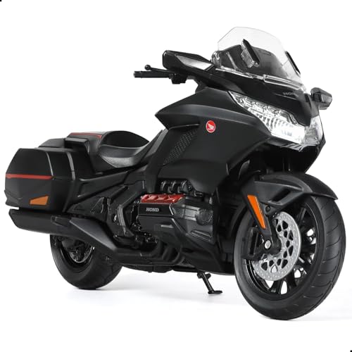 Risopen 1:12 Motorrad Modell kompatibel für Honda Glodwing Legierung Diecast Motorrad Modell Spielzeug Mini Moto Geschenk (schwarz) von Risopen