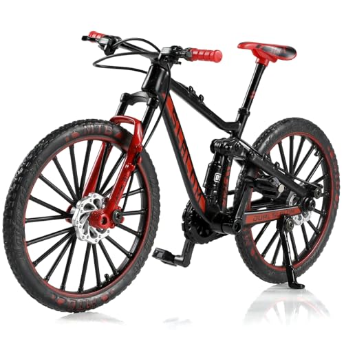 Risopen 1:8 Skala Druckguss Metall Mini Mountainbike Fahrrad Modell Spielzeug Finger BMX Geschenk Desktop Dekoration Handwerk für Radfahren Liebhaber (rot) von Risopen