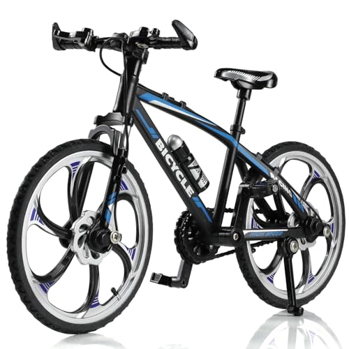 Risopen 1:8 Skala Druckguss Metall Mini Mountainbike Fahrrad Modell Spielzeug Finger BMX Spielzeug Desktop Dekoration Handwerk für Radfahren Liebhaber (Blau) von Risopen