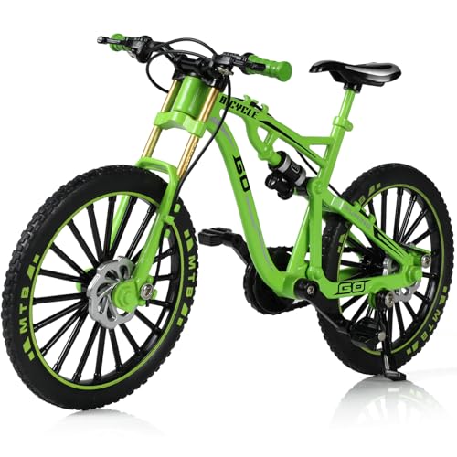 Risopen 1:8 Skala Druckguss Metall Mini Mountainbike Fahrrad Modell Spielzeug Finger BMX Spielzeug Desktop Dekoration Handwerk für Radfahren Liebhaber (Grün) von Risopen
