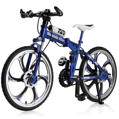 Risopen 1:8 Skala Druckguss Metall Mini Mountainbike Fahrrad Modell Spielzeug Finger BMX Spielzeug Desktop Dekoration Handwerk für Radfahren Liebhaber (blau) von Risopen
