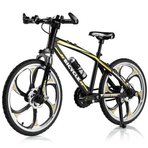 Risopen 1:8 Skala Druckguss Metall Mini Mountainbike Fahrrad Modell Spielzeug Finger BMX Spielzeug Desktop Dekoration Handwerk für Radfahren Liebhaber (gelb) von Risopen