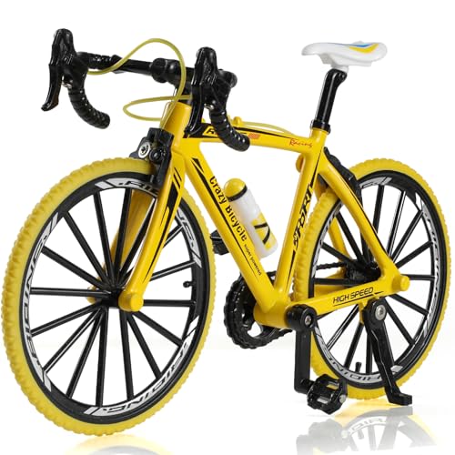 Risopen 1:8 Skala Druckguss Metall Mini Mountainbike Fahrrad Modell Spielzeug Finger BMX Spielzeug Desktop Dekoration Handwerk für Radfahren Liebhaber (gelb) von Risopen