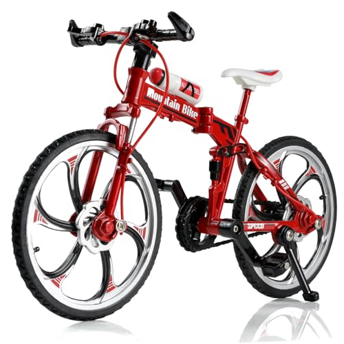 Risopen 1:8 Skala Druckguss Metall Mini Mountainbike Fahrrad Modell Spielzeug Finger BMX Spielzeug Desktop Dekoration Handwerk für Radfahren Liebhaber (rot) von Risopen