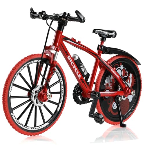 Risopen 1:8 Skala Druckguss Metall Mini Rennrad Fahrrad Modell Spielzeug Finger BMX Spielzeug Desktop Dekoration Handwerk für Radfahren Liebhaber (rot) von Risopen