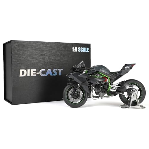 Risopen 1:9 Motorrad Modell für Kawasaki Ninja H2R Legierung Diecast Motorrad Modell Spielzeug Track Version Mini Moto Geschenk (Schwarz) von Risopen