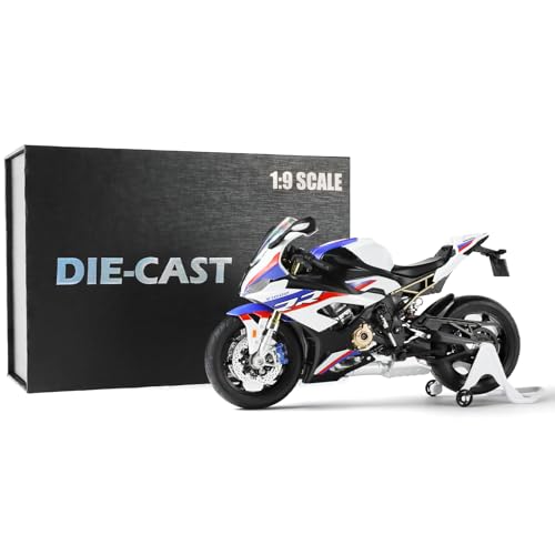 Risopen 1:9 Motorrad Modell kompatibel für BMW S1000RR Legierung Diecast Motorrad Modell Spielzeug Mini Moto Geschenk (Weiß) von Risopen