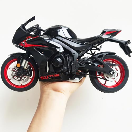 Risopen 1:9 Motorrad Modell kompatibel für Suzuki GSX R1000R Legierung Diecast Motorrad Modell Spielzeug Mini Moto Geschenk (schwarz) von Risopen