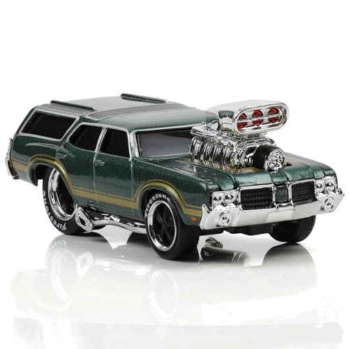 Risopen Druckguss Modell Auto für 1970 Oldsmobile Vista Cruiser Station Wagon 1:64 Rennspielzeug Auto Geschenk Dekoration für Erwachsene (Rot) von Risopen