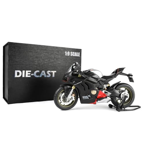 Risopen Druckguss Motorrad Modell kompatibel für Ducati 1:9 Panigale V4 SP2 Motor Bike Spielzeug 1:9 Motorrad Spielzeug Geschenk Sammlung für Kind Erwachsene (schwarz) von Risopen