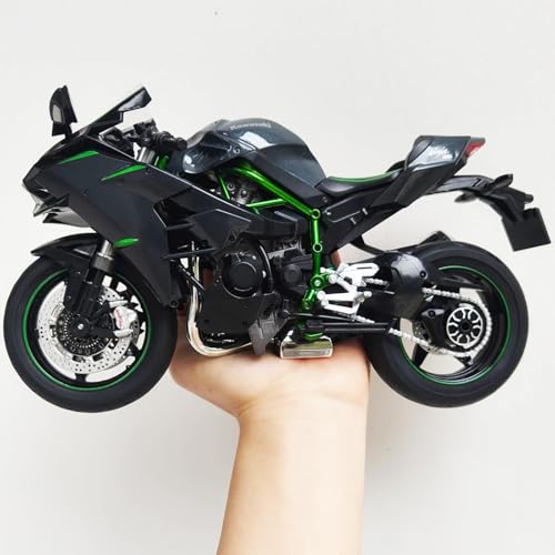 Risopen Motorrad Modell Kompatible für Kawasaki Ninja H2R Motorrad Modell Metallstürmotor für Erwachsene und Kind(Grün) von Risopen