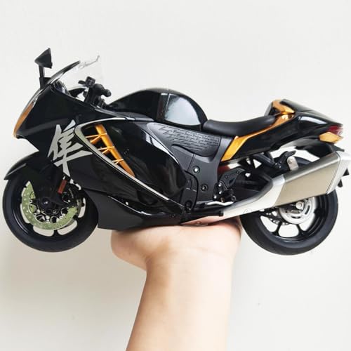 Risopen Motorrad Modell Kompatible für SUZUKI HAYABUSA 1/9 Motorrad Modell Metallstürmtermotor Spielzeug für Erwachsene und Kind(gold) von Risopen