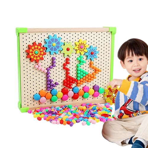 Ristyur Pilz-Nagelpuzzle, Kinder-Pegboard-Puzzle | Holzpuzzle Spielzeug Montessori Bausteine ​​ - Entwickeln Sie Fantasie im Vorschulalter, Feinmotorik-Spielzeug für Wohnzimmer, Schlafzimmer und von Ristyur