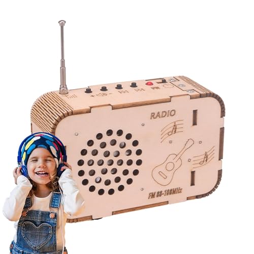 Ristyur Radio-Bausatz, UKW-Radio-Bausatz | Elektronisches Lernset für UKW-Radio aus Holz - Für Erwachsene und Kinder, tragbares UKW-Radio zum Selbermachen, Abspielen von Audio, Erstellen eines von Ristyur