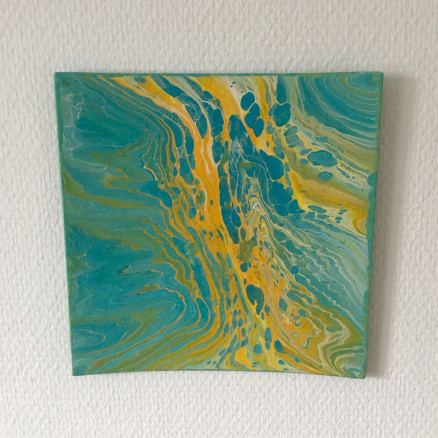 Acryl-Pouring by Rito Krea - Pouring Malerei 20x20cm von Rito Krea