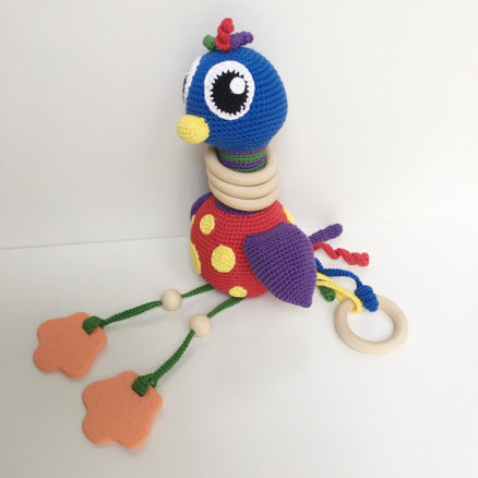 Aktivitätsspielzeug Strauß by Rito Krea - Häkelmuster mit Kit weiches Spielzeug 22cm von Rito Krea