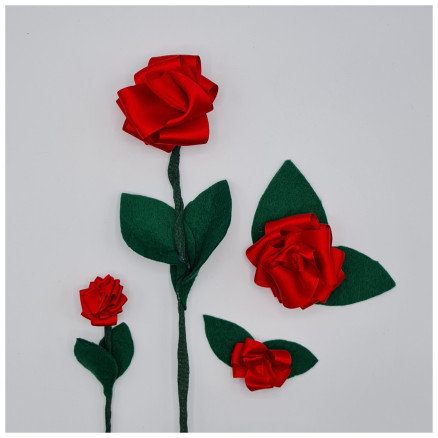Gefaltete Seidenbandblumen (Student Rose) von Rito Krea - Blumen DIY Anleitung von Rito Krea