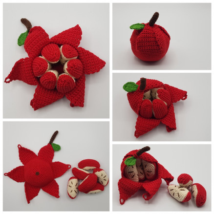 Karla´s Apfel by Rito Krea - Frucht Häkelmuster mit Kit 10cm von Rito Krea