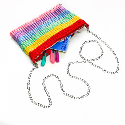 Regenbogen Clutch by Rito Krea - Häkelmuster Clutch 22x14cm von Rito Krea