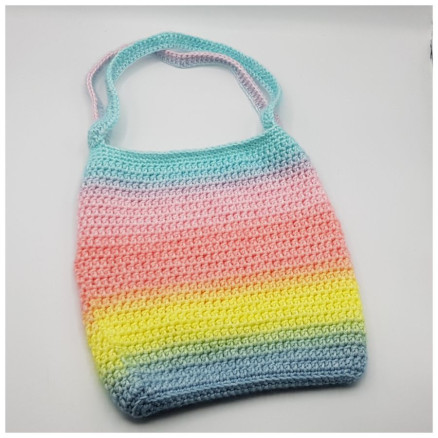 Regenbogen-Netz mit Doppelgriff by Rito Krea - Häkelmuster mit Kit Netz 22x44cm von Rito Krea