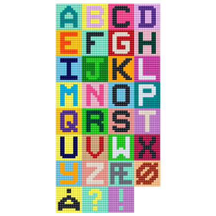 Zahlen und Buchstaben aus Pixelhobby by Rito Krea - Perlenmuster Buchstaben - 48 Teile von Rito Krea