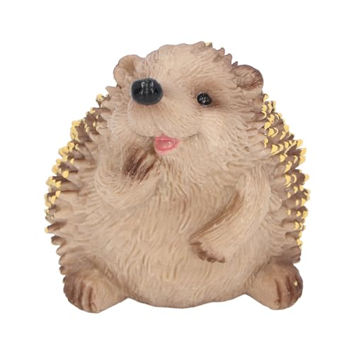 Riuulity Hedgehog -Figuren, Realistische Handgemalte Tiere Spielzeugfiguren mit Niedlichen Gesichtern für Gartenstatuen Wohnkultur Kuchen Topper von Riuulity